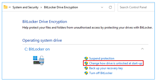 Benutzer legt die BitLocker-Start-PIN fest
